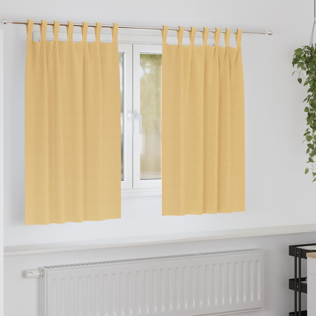 Verdunkelungs-Vorhänge mit Ringen 2 stk. Beige 140 x 140 cm