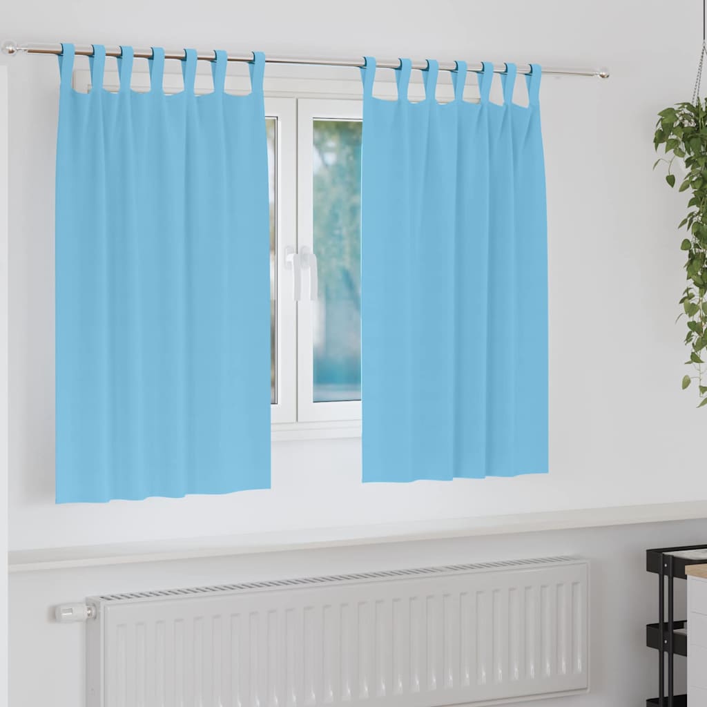 Verdunkelungs-Vorhänge mit Ringen 2 stk. Himmelblau Polyester
