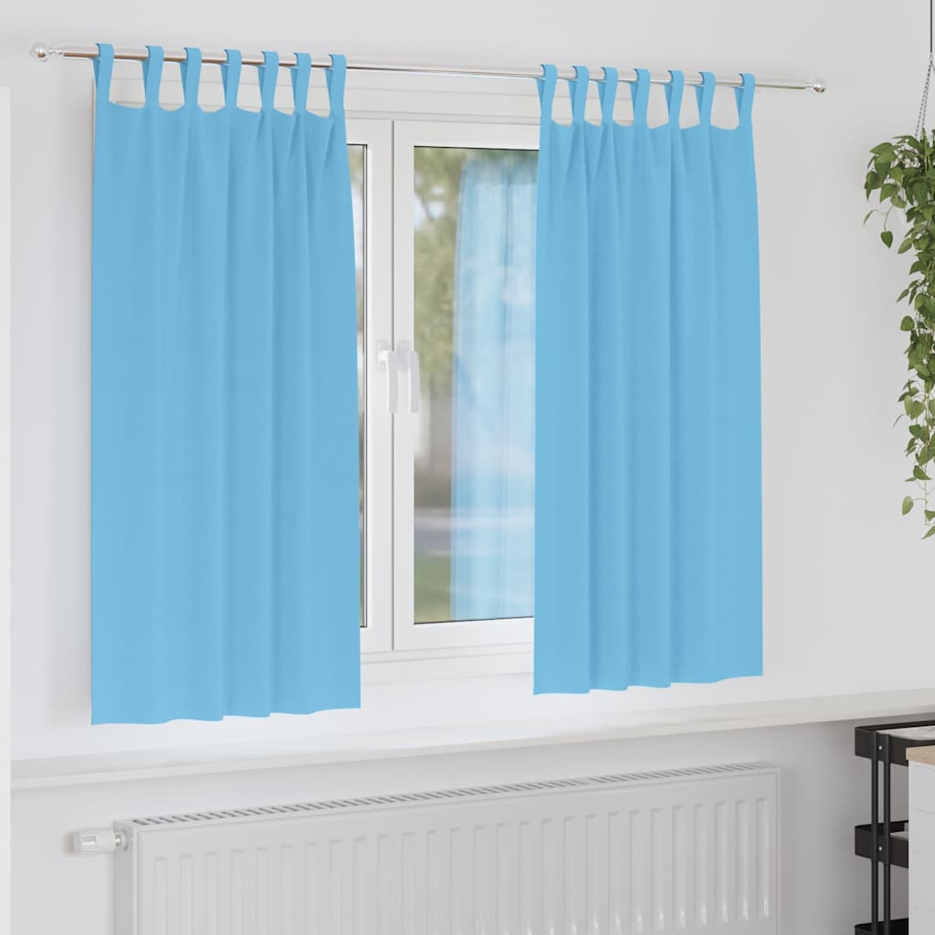Verdunkelungs-Vorhänge mit Ringen 2 stk. Himmelblau Polyester