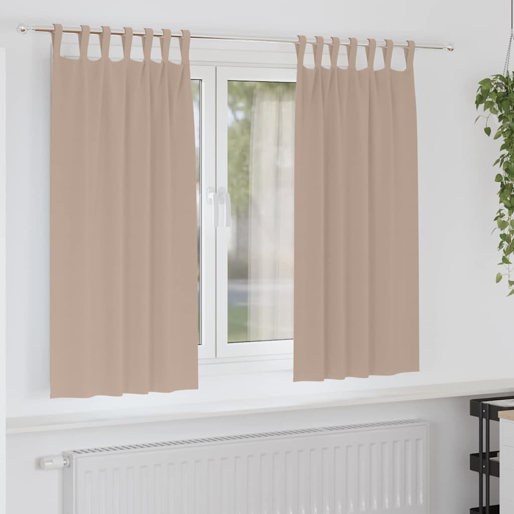 Verdunkelungs-Vorhänge mit Ringen 2 stk. Taupe 175 x 140 cm