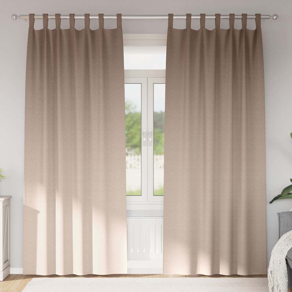 Verdunkelungs-Vorhänge mit Ringen 2 stk. Taupe 260 x 140 cm