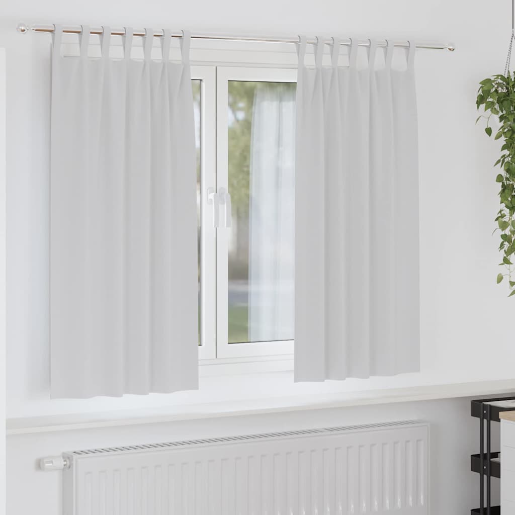 Verdunkelungs-Vorhänge mit Ringen 2 stk. Helles Grau Polyester