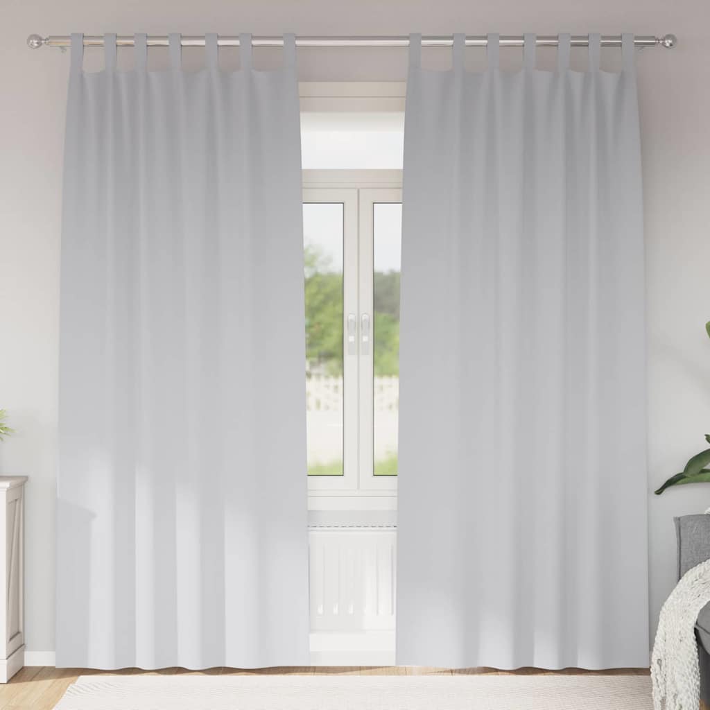 Verdunkelungs-Vorhänge mit Ringen 2 stk. Helles Grau Polyester