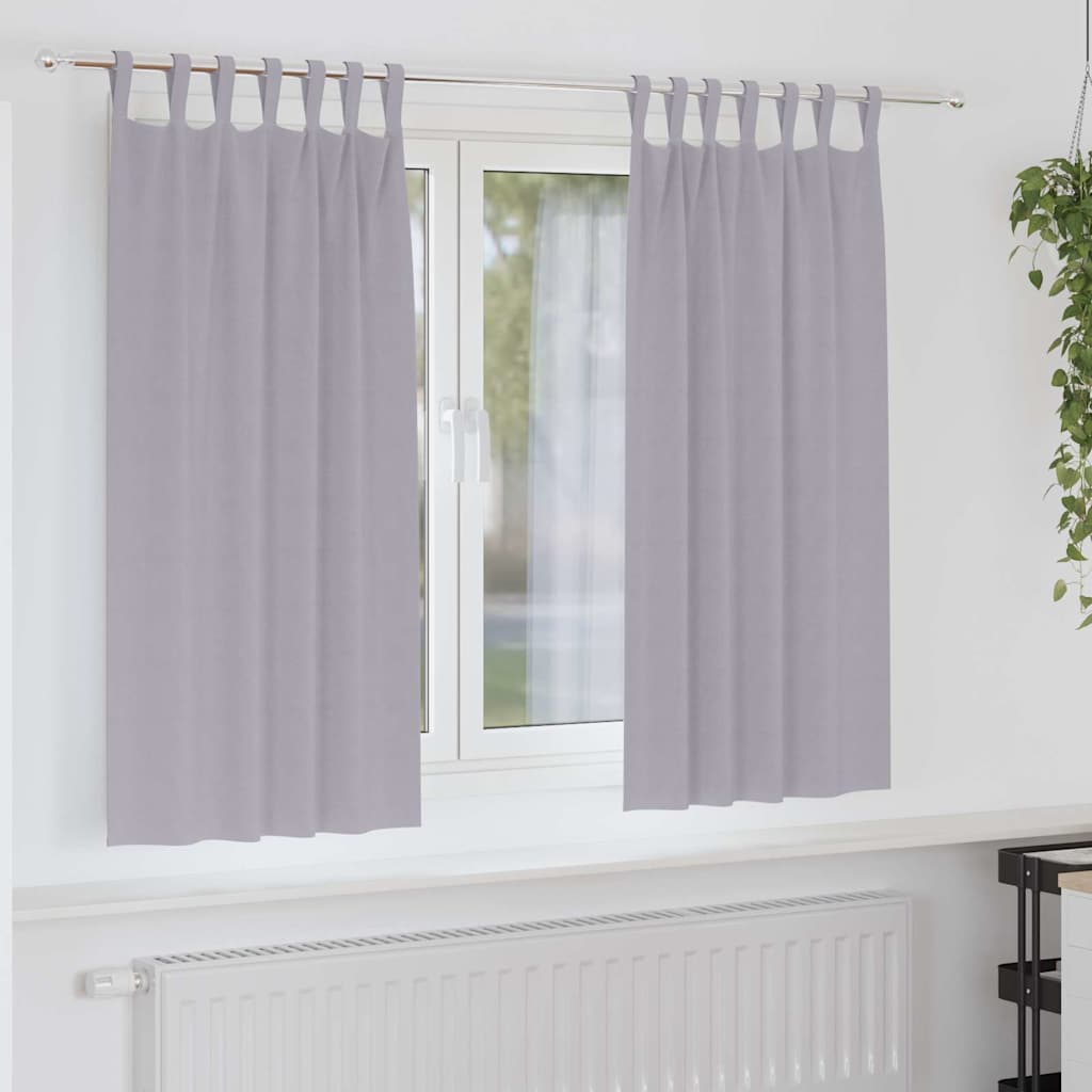 Verdunkelungs-Vorhänge mit Ringen 2 stk. Metallic Grau