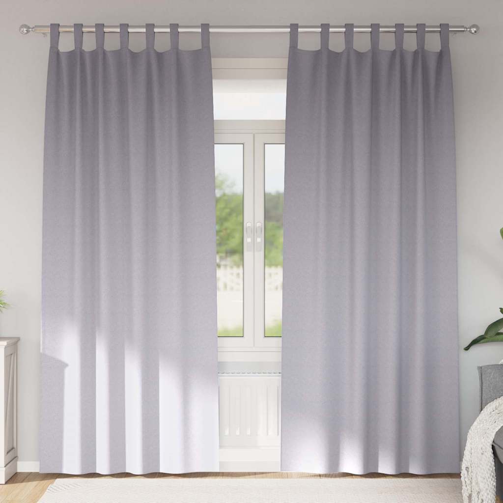 Verdunkelungs-Vorhänge mit Ringen 2 stk. Metallic Grau