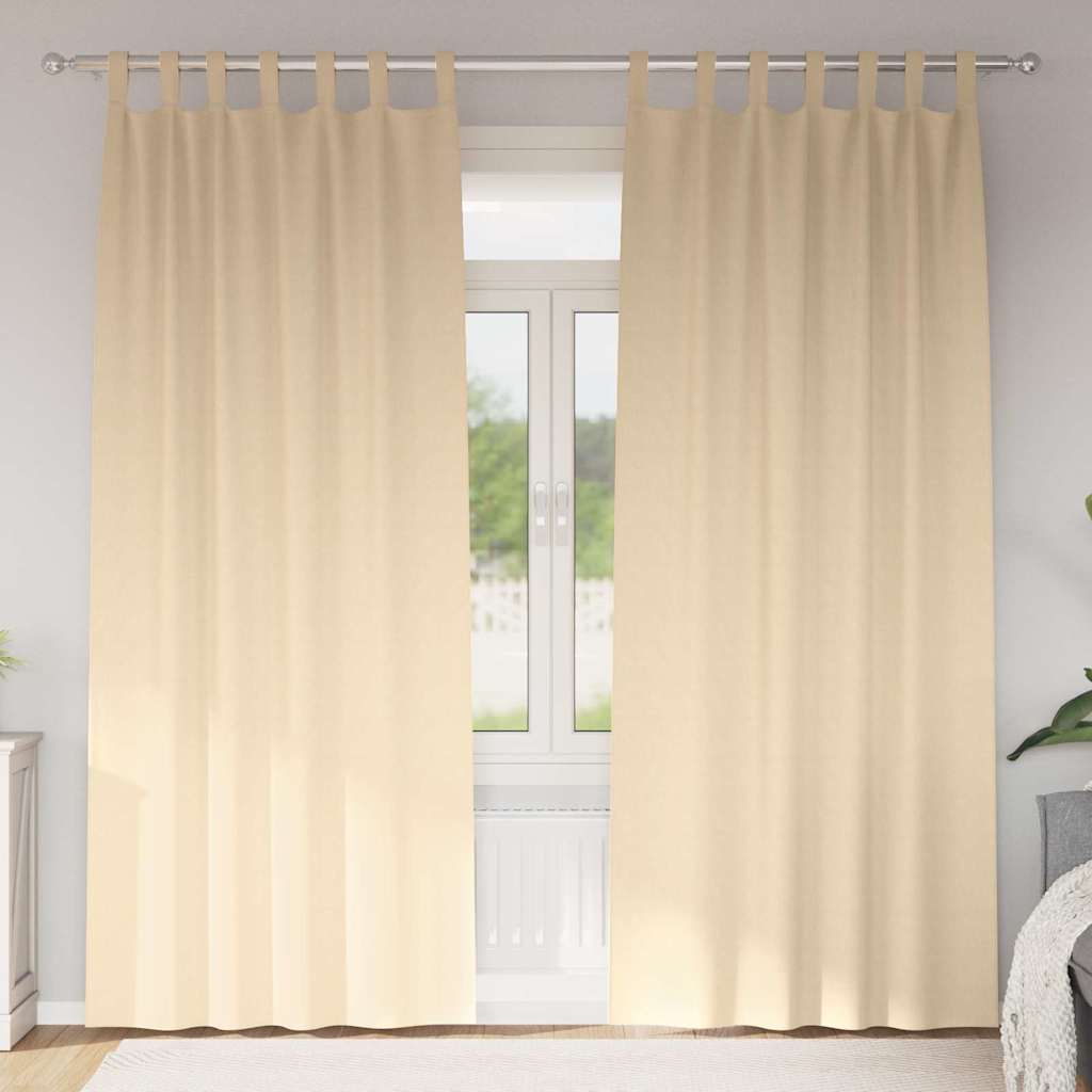 Verdunkelungs-Vorhänge mit Ringen 2 stk. Creme 245 x 140 cm