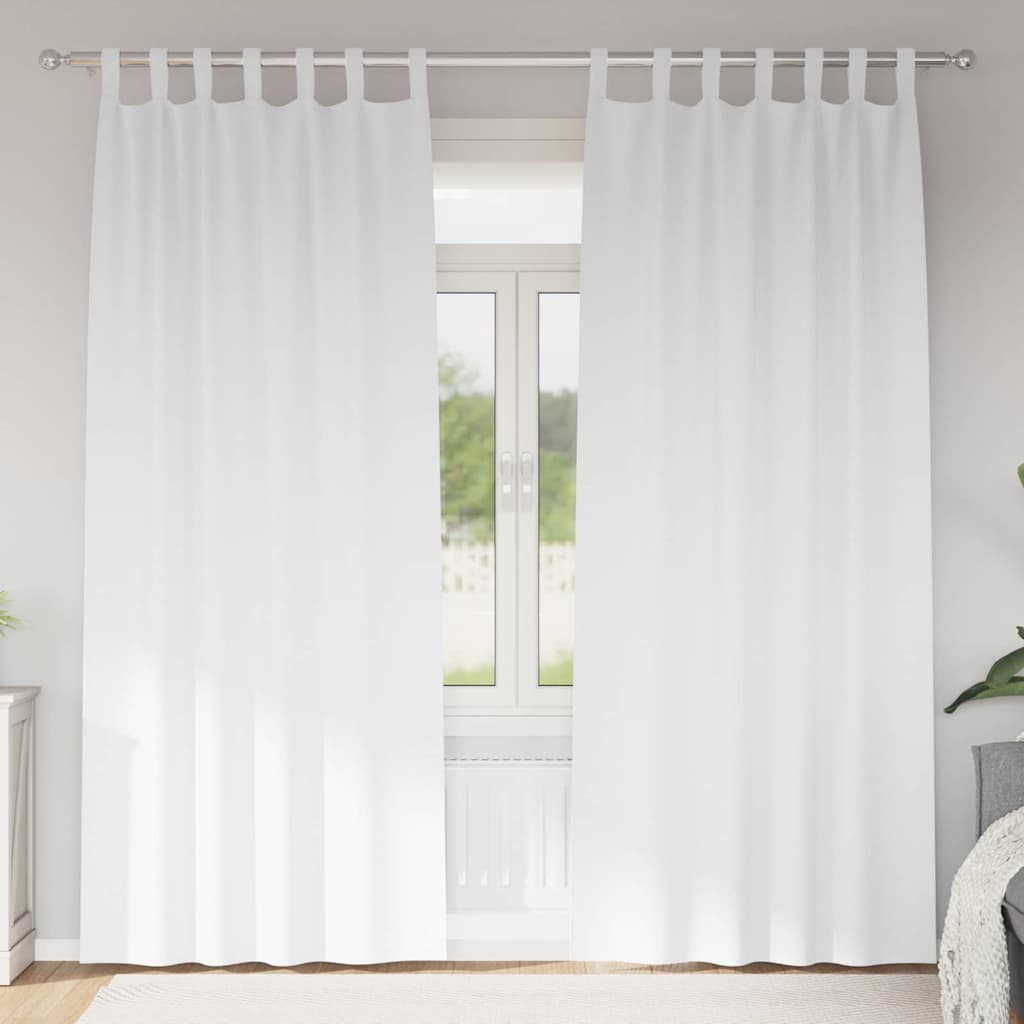 Verdunkelungs-Vorhänge mit Ringen 2 stk. Reinweiß 225 x 140 cm