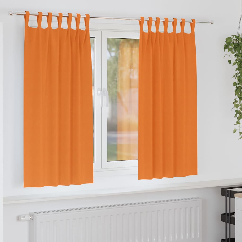 Verdunkelungs-Vorhänge mit Ringen 2 stk. Helles Orange