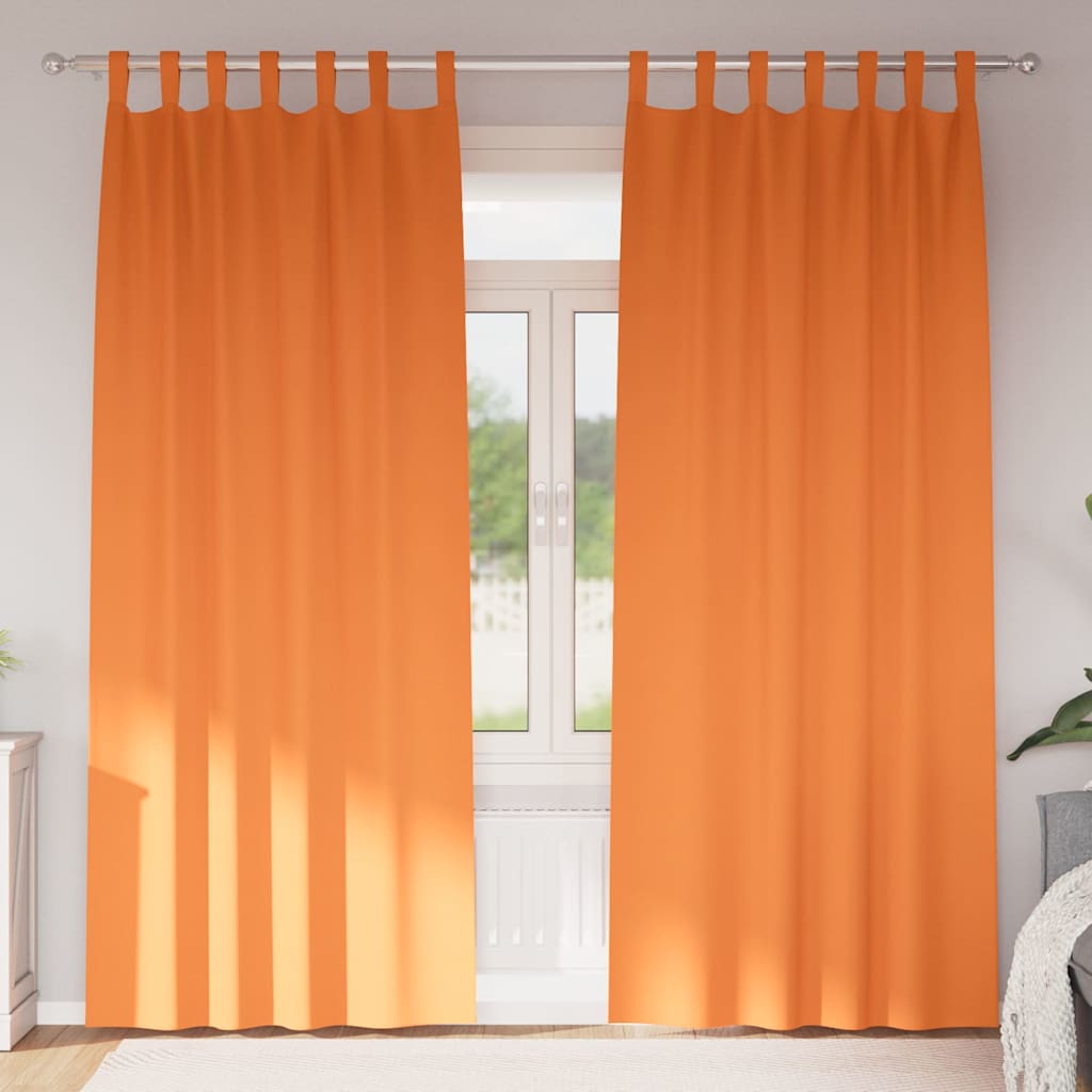 Verdunkelungs-Vorhänge mit Ringen 2 stk. Helles Orange