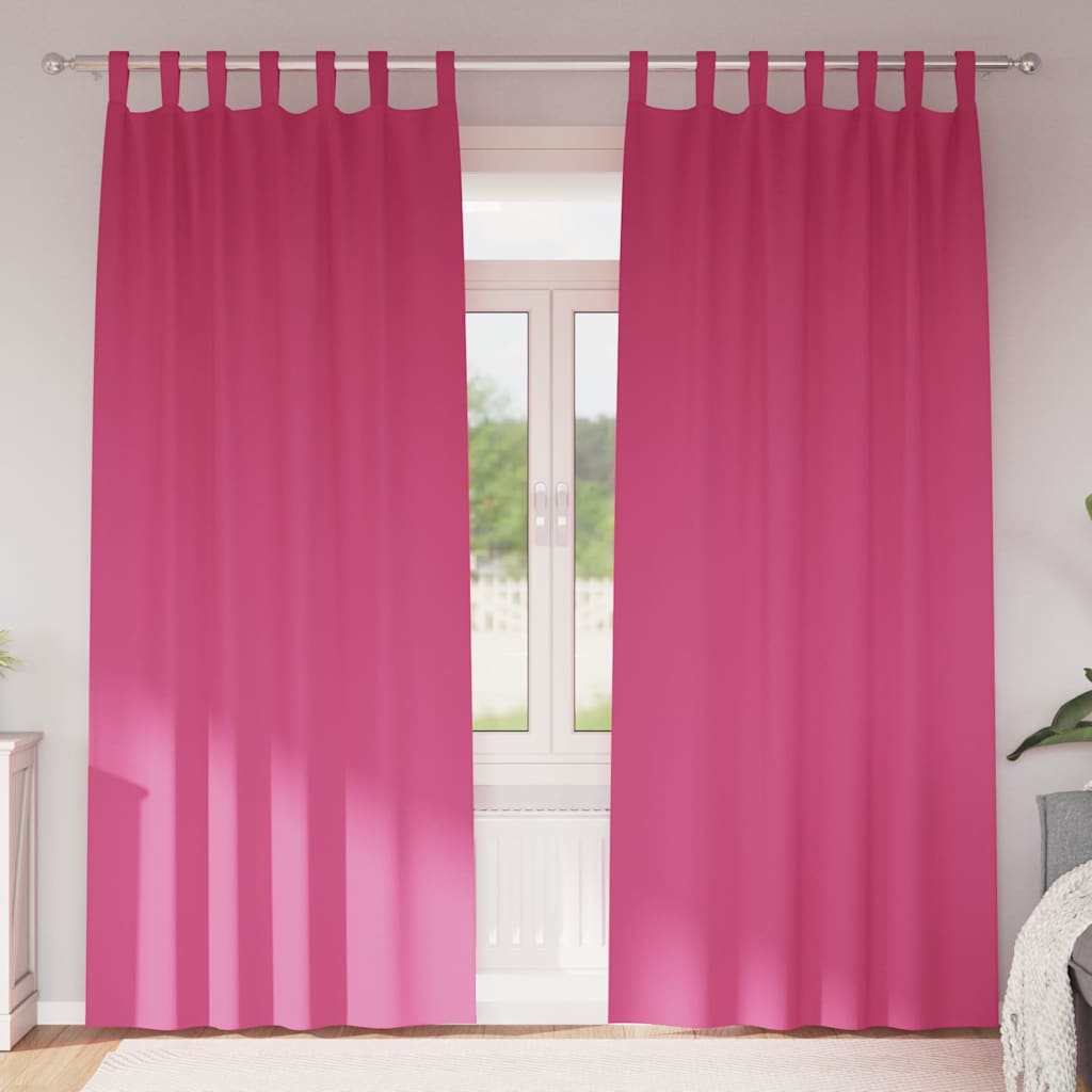 Verdunkelungs-Vorhänge mit Ringen 2 stk. Helles Pink Polyester