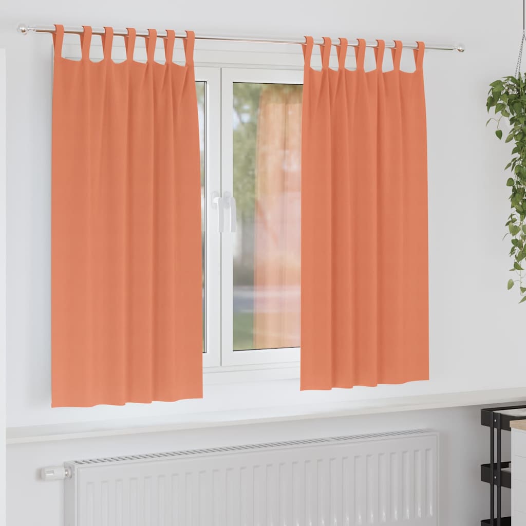 Verdunkelungs-Vorhänge mit Ringen 2 stk. Terrakotta Polyester