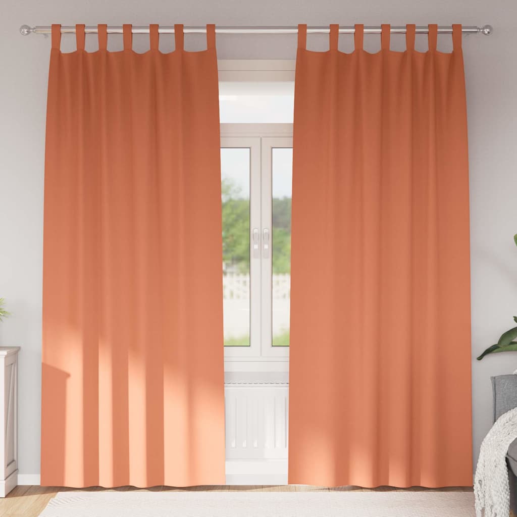 Verdunkelungs-Vorhänge mit Ringen 2 stk. Terrakotta Polyester