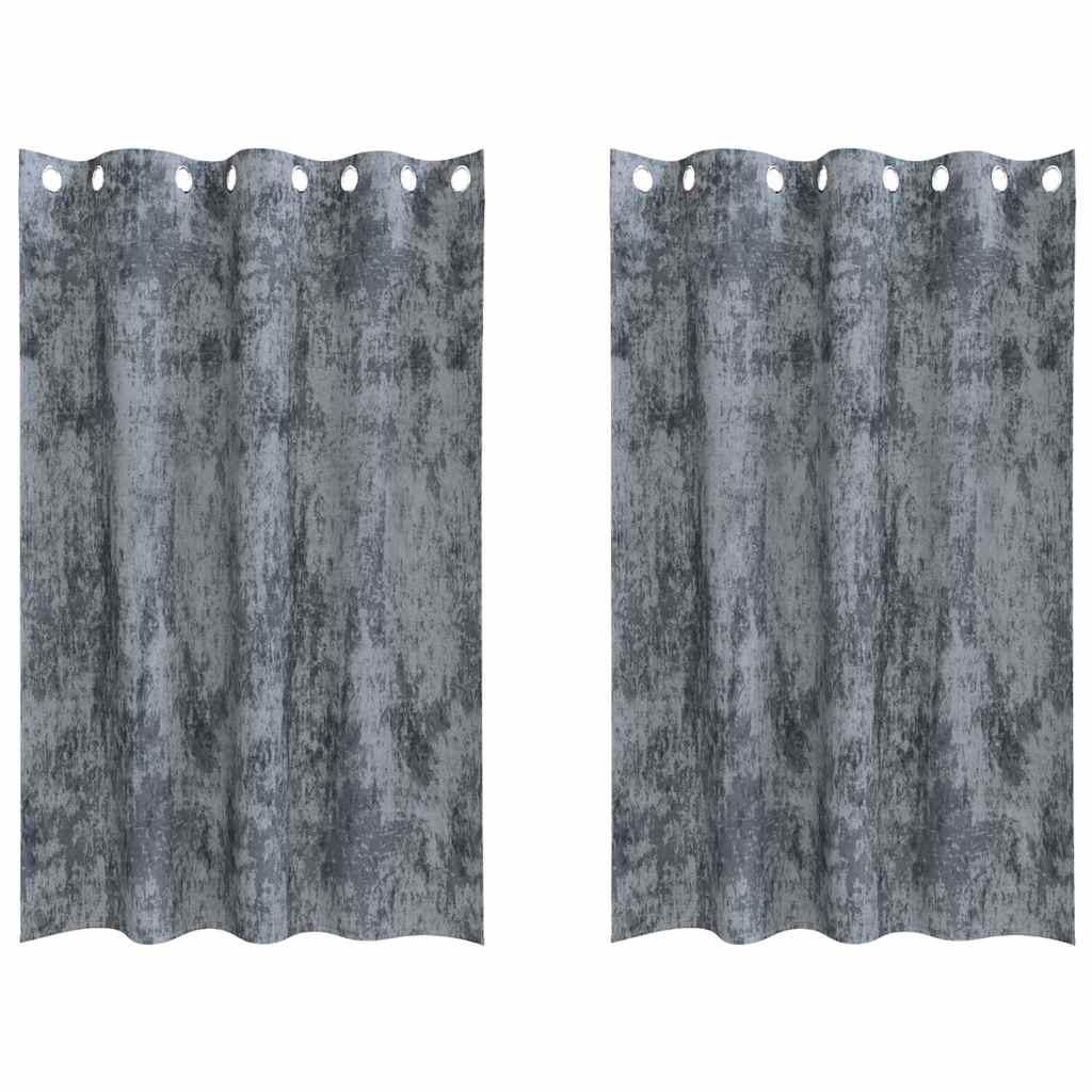 Samtvorhänge 2 stk. Silber Grau 175 x 140 cm Samt