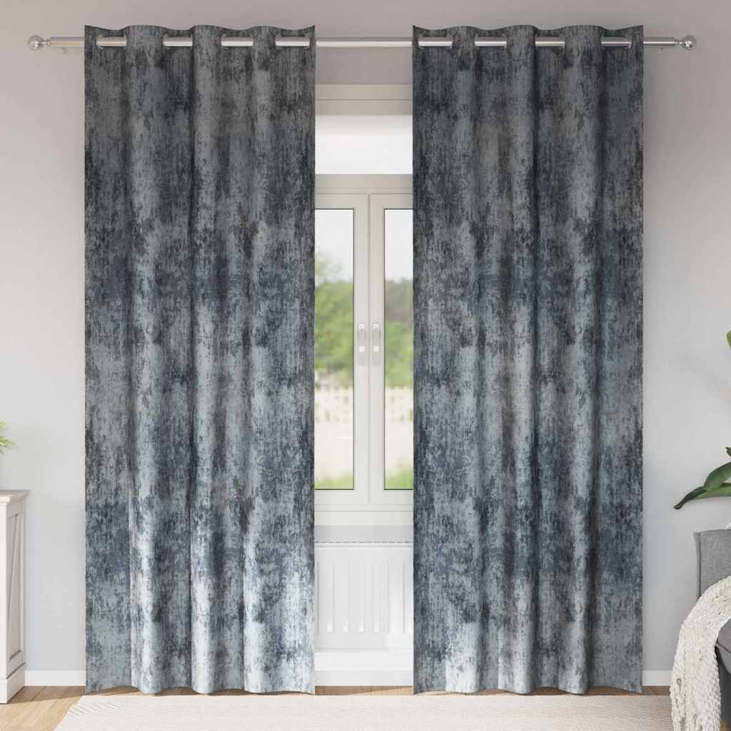 Samtvorhänge 2 stk. Silber Grau 260 x 140 cm Samt