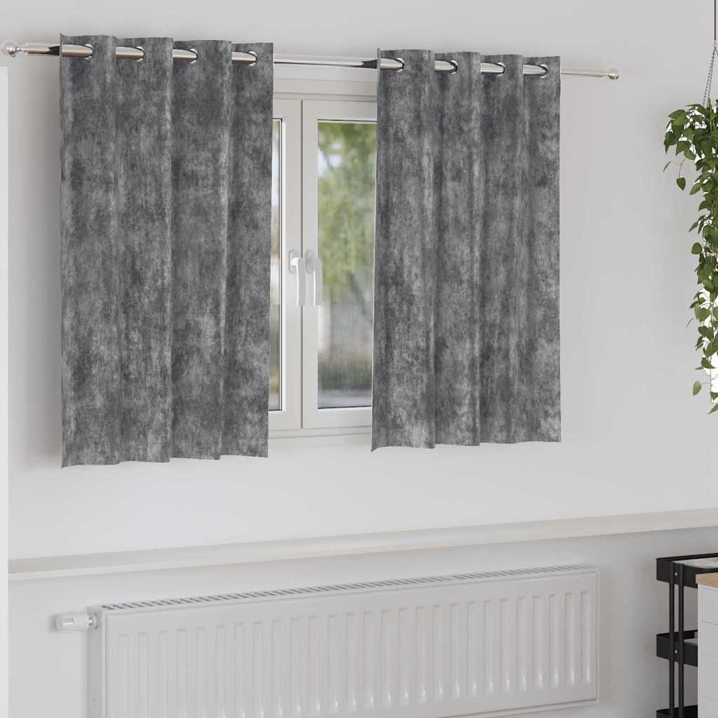 Samtvorhänge 2 stk. Grau 140 x 140 cm Samt