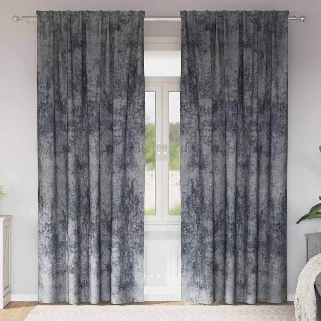 Samtvorhänge 2 stk. Silber Grau 245 x 140 cm Samt
