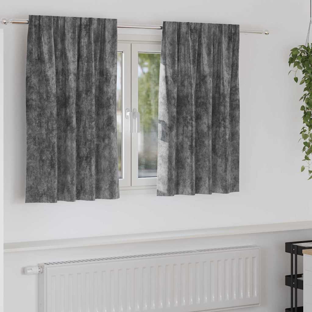 Samtvorhänge 2 stk. Grau 140 x 140 cm Samt