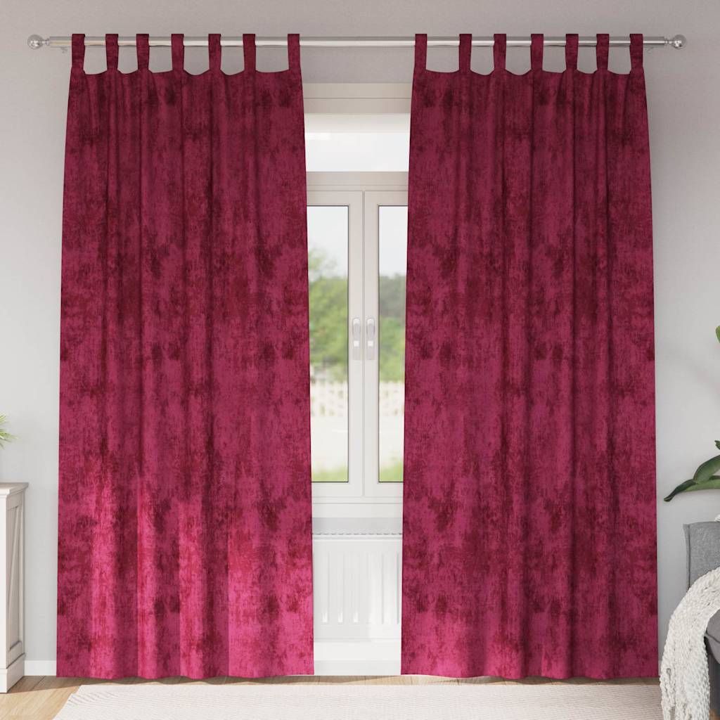 Samtvorhänge 2 stk. Weinrot 260 x 140 cm Samt