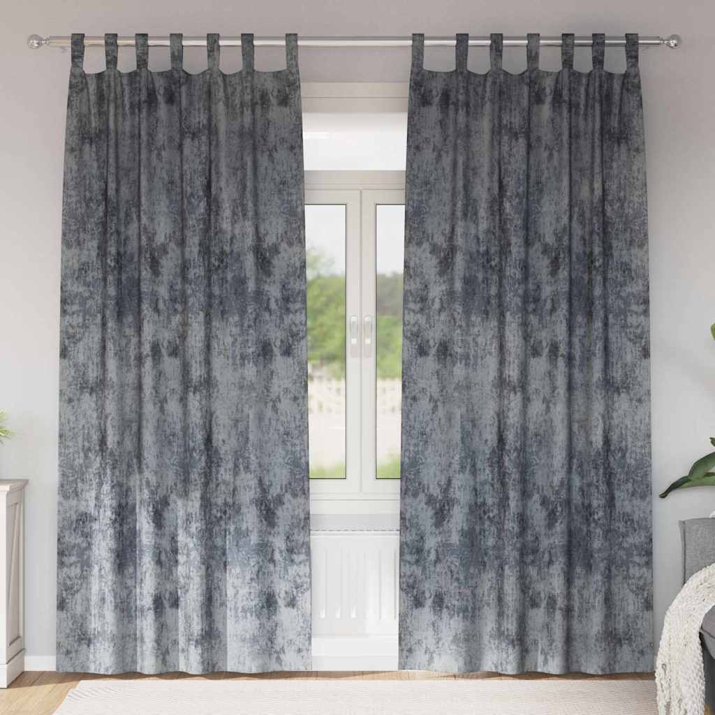 Samtvorhänge 2 stk. Silber Grau 245 x 140 cm Samt
