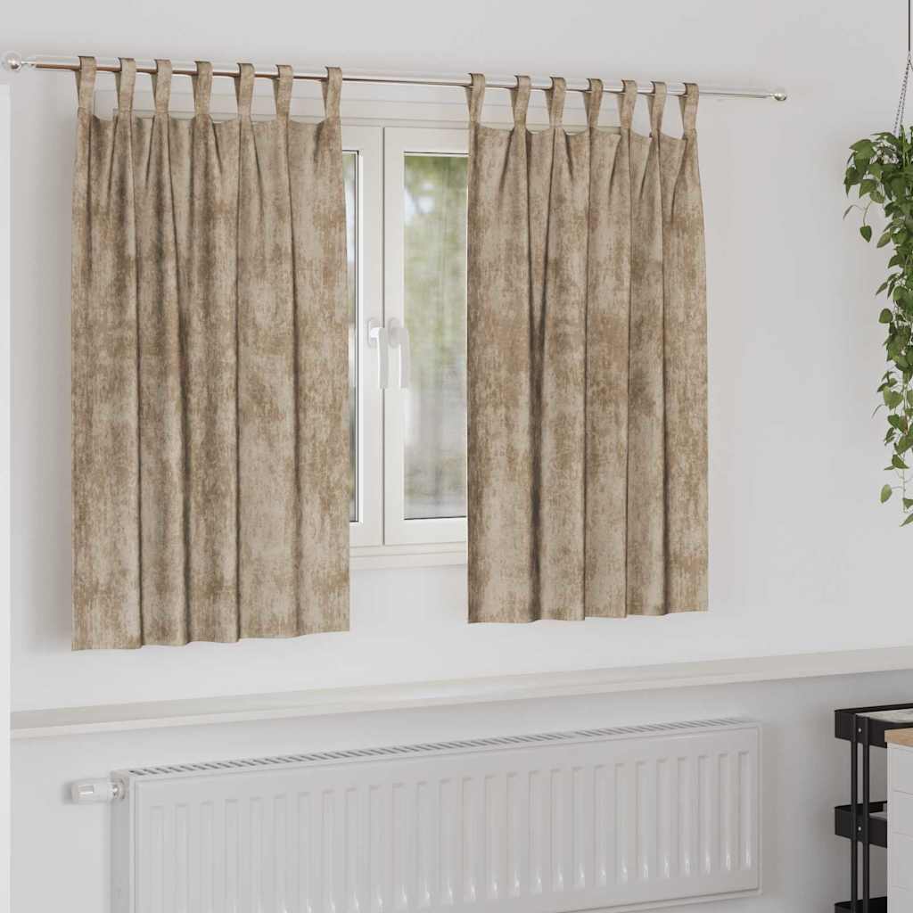 Samtvorhänge 2 stk. Champagner 140 x 140 cm Samt