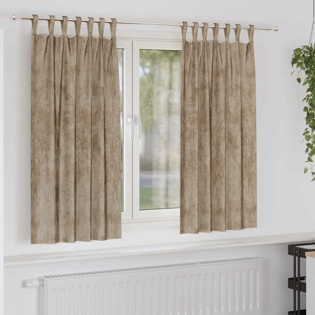 Samtvorhänge 2 stk. Champagner 175 x 140 cm Samt