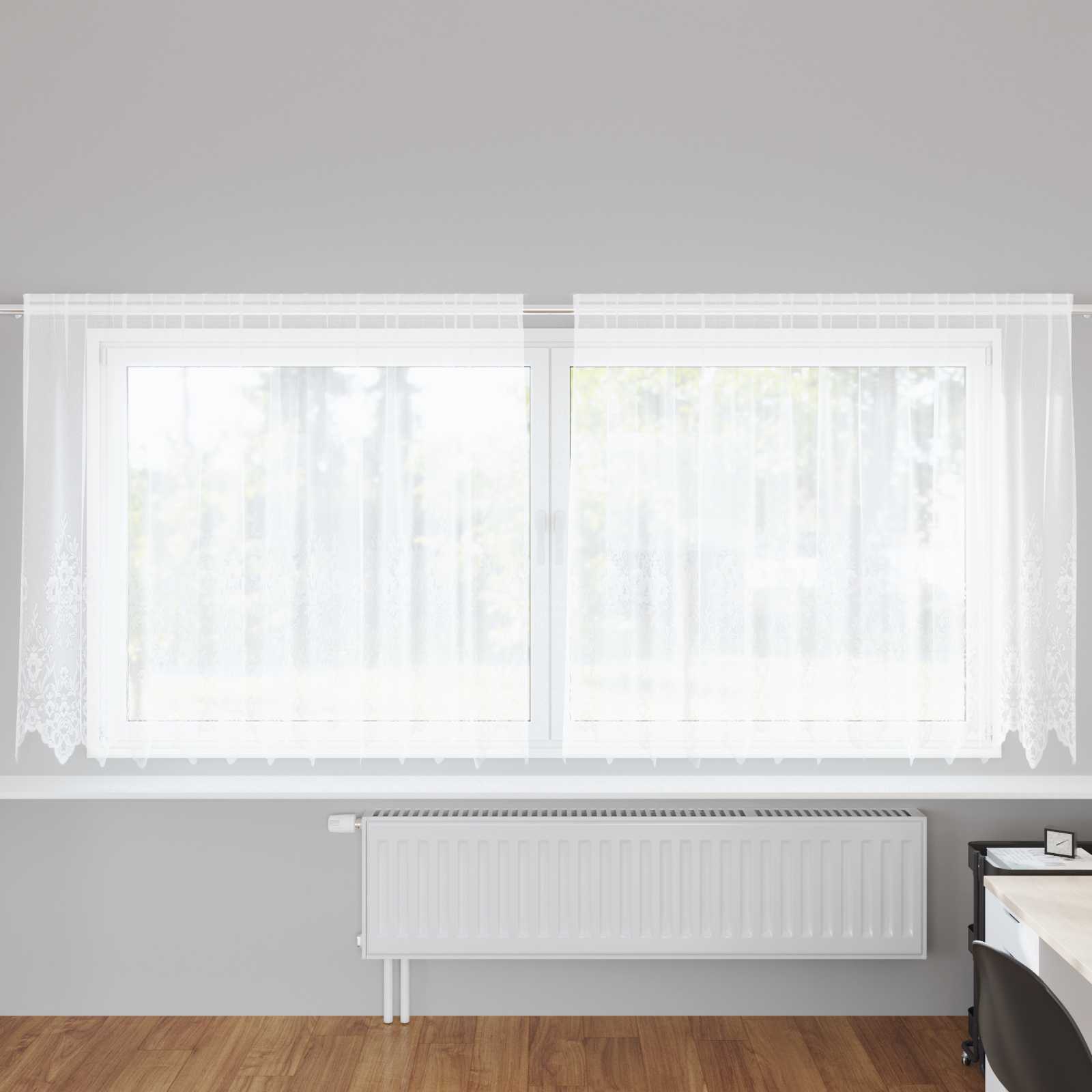 Spitzenvorhang Weiß 140 x 300 cm Polyester