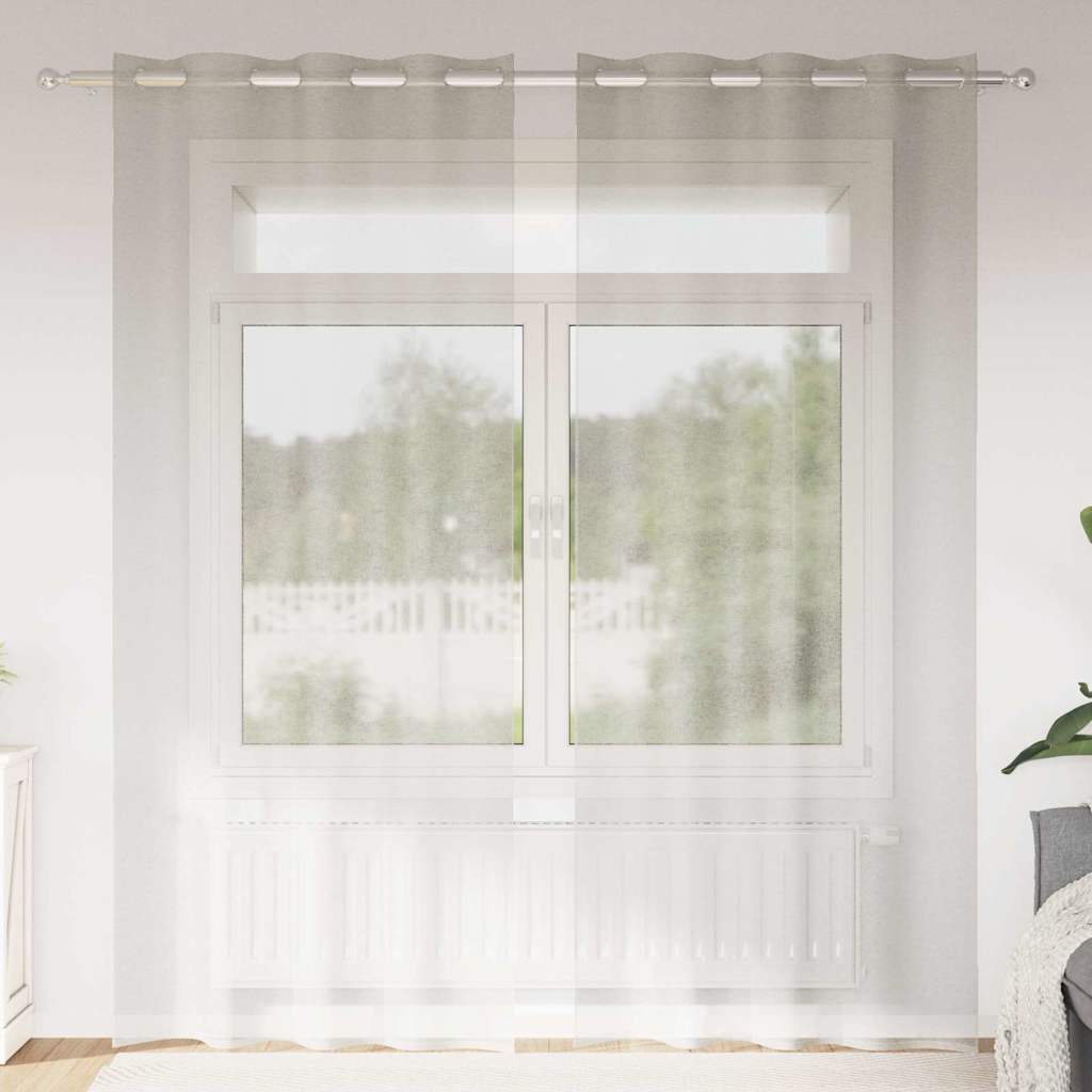Voile-Vorhang 2 stk. Creme 225 x 140 cm Polyester