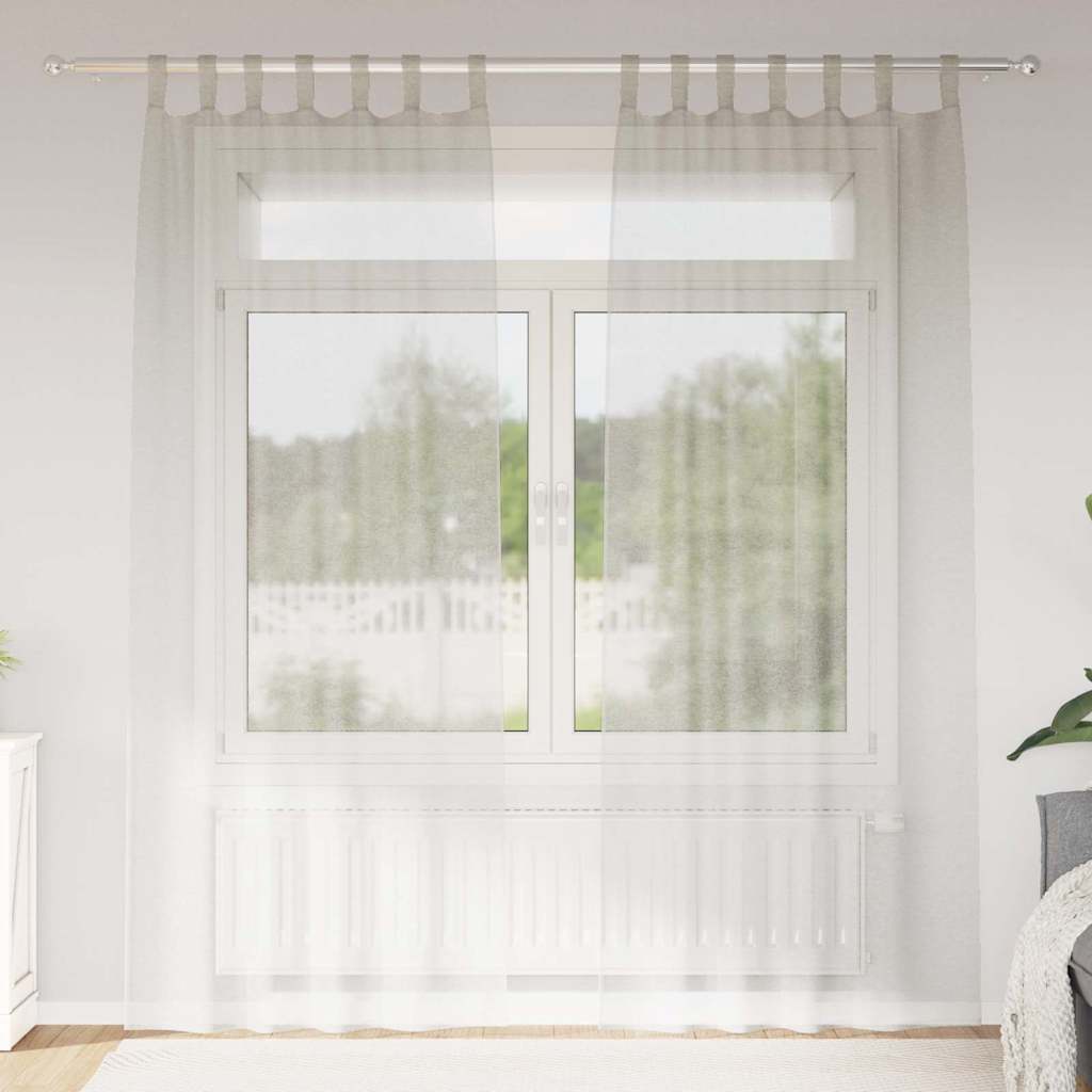 Voile-Vorhang 2 stk. Creme 245 x 140 cm Polyester