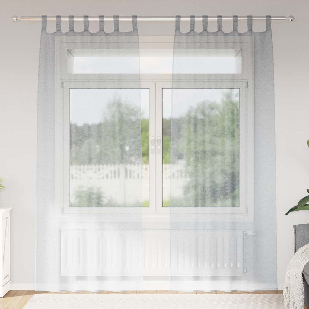 Voile-Vorhang 2 stk. Dunkelgrau 260 x 140 cm Polyester