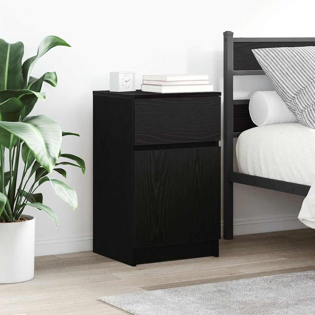 Nachttische 2 Stk. Schwarz 39x35x65 cm Holzwerkstoff