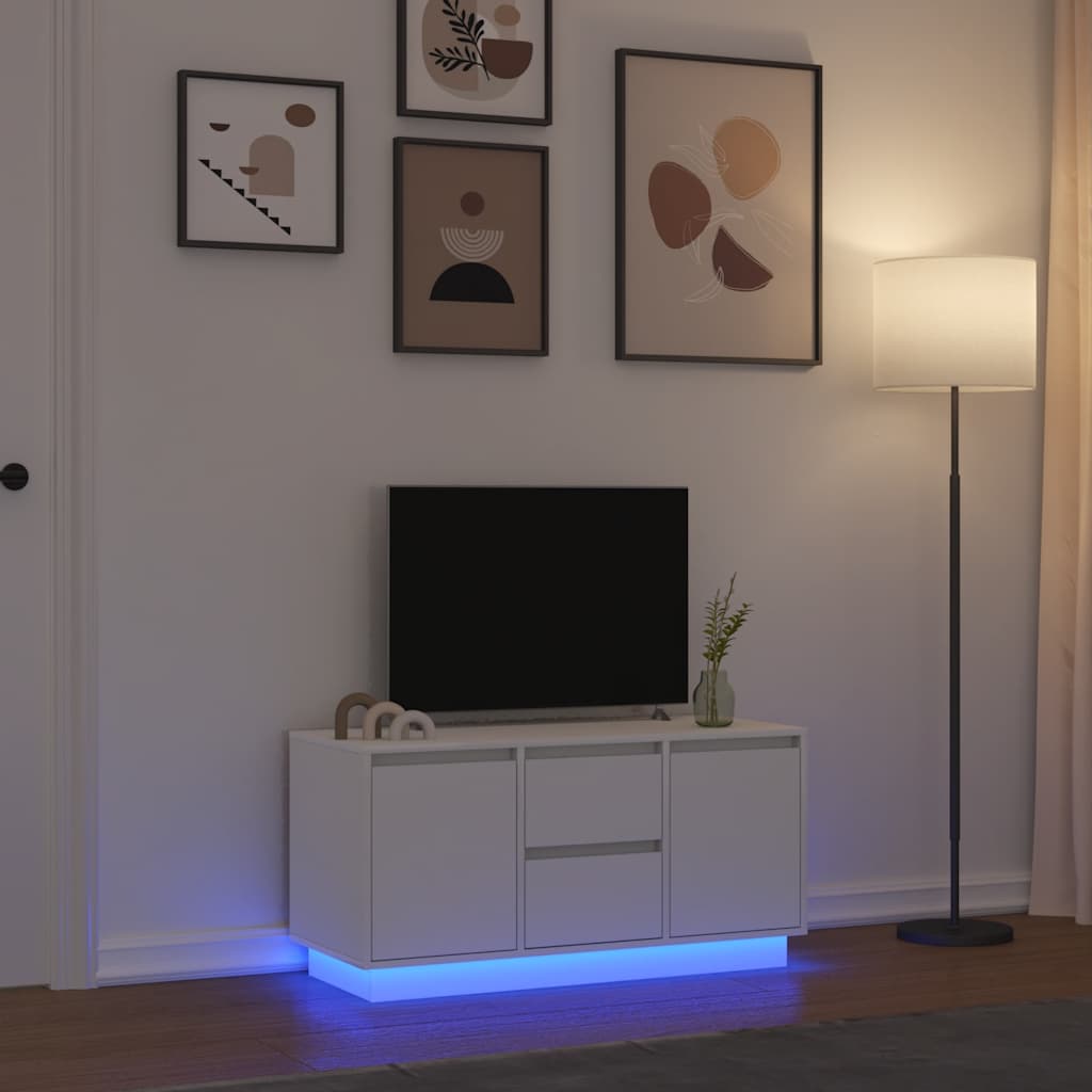 TV-Schrank mit LED-Leuchten Weiß 100x41x50 cm