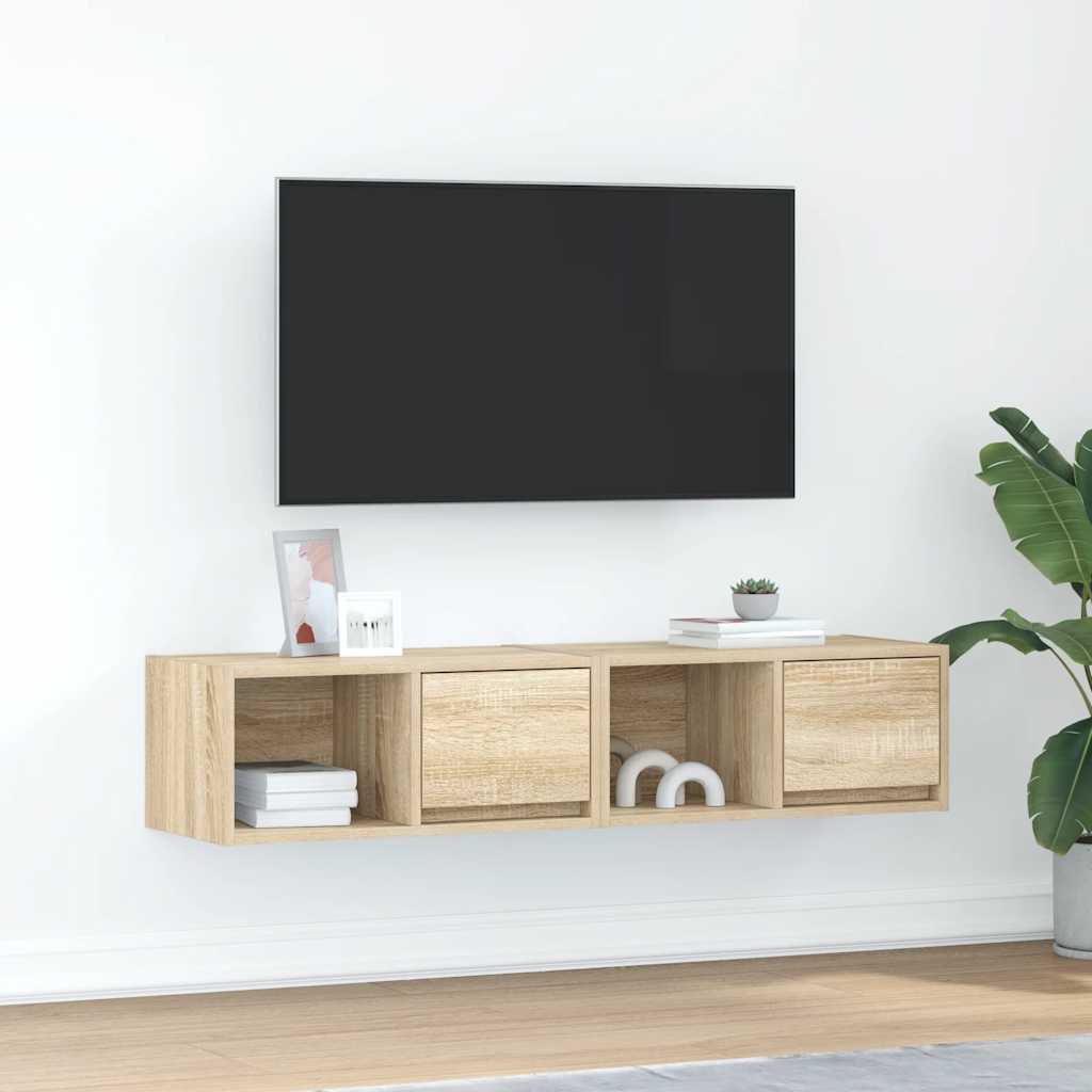 TV-Schränke 2 Stk. Sonoma-Eiche 60x31x25,5 cm Holzwerkstoff
