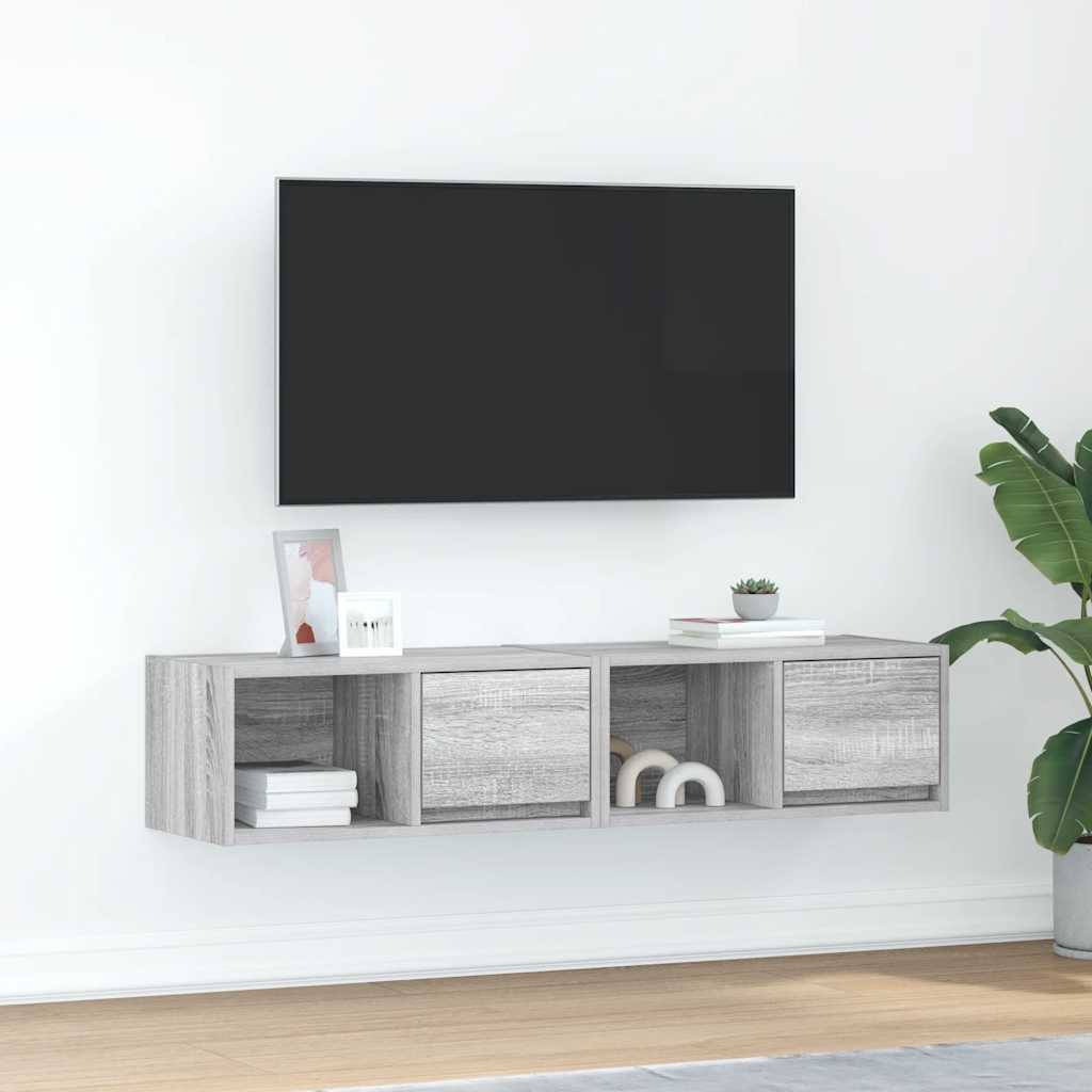 TV-Schränke 2 Stk. Grau Sonoma 60x31x25,5 cm Holzwerkstoff