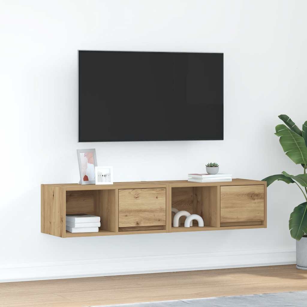 TV-Schränke 2 Stk. Artisan-Eiche 60x31x25,5 cm Holzwerkstoff