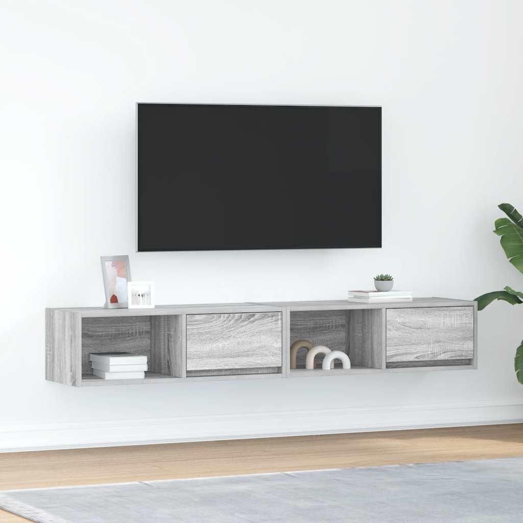 TV-Schränke 2 Stk. Grau Sonoma 80x31x25,5 cm Holzwerkstoff