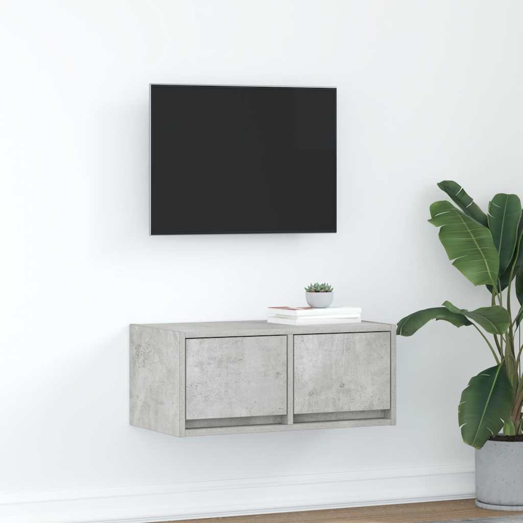 TV-Schrank Betongrau 60x31x25,5 cm Holzwerkstoff