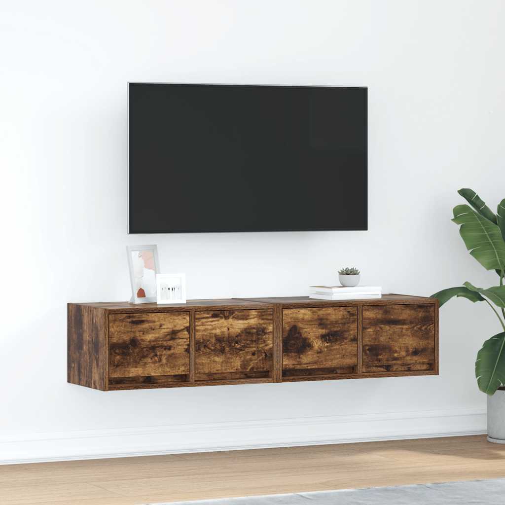 TV-Schränke 2 Stk. Räuchereiche 60x31x25,5 cm Holzwerkstoff