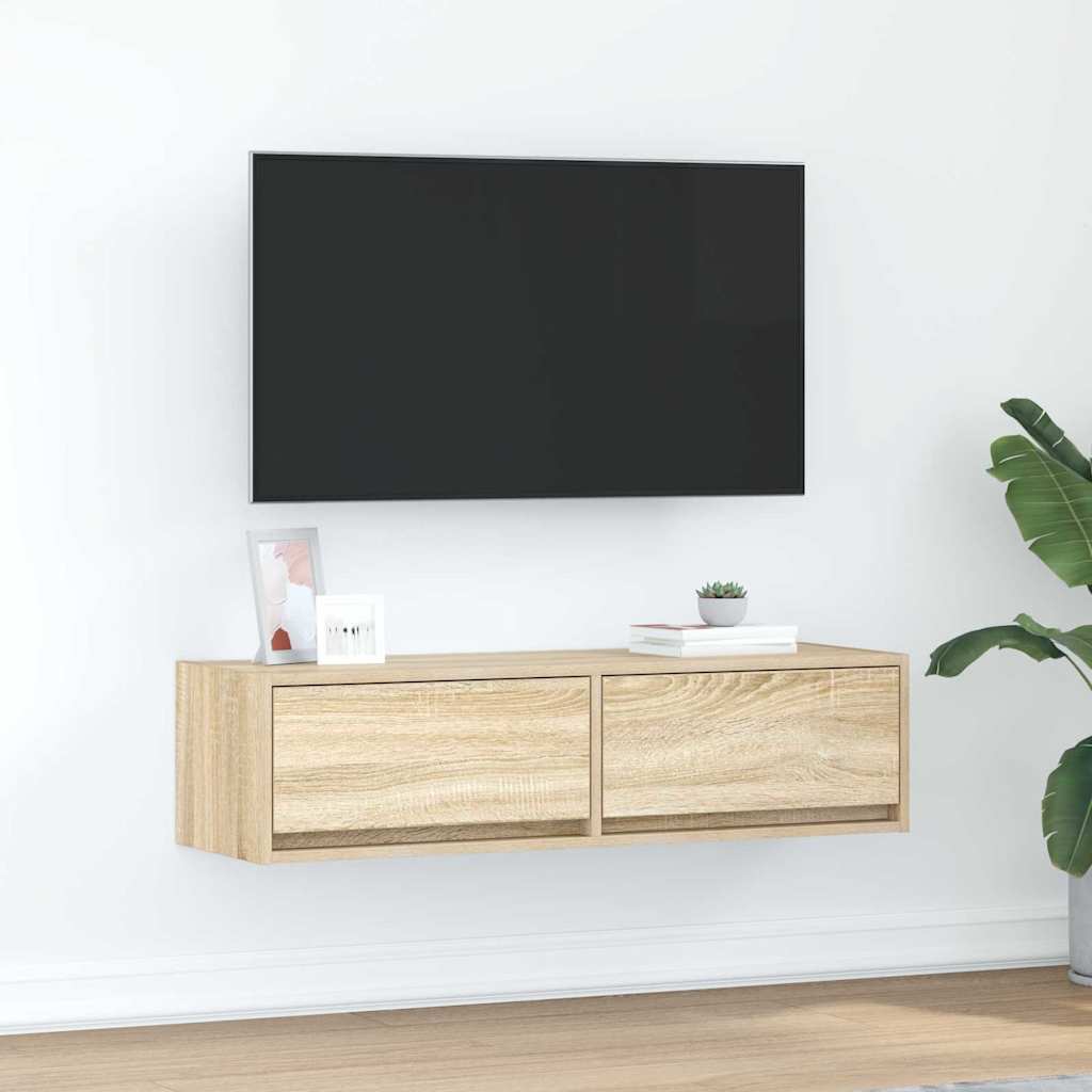 TV-Schränk 100 x 31 x 25,5 cm Sonoma-Eiche Holzwerkstoff