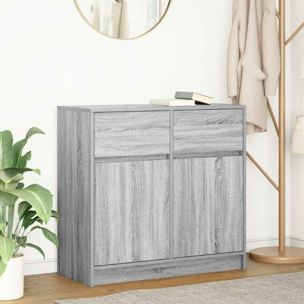 Sideboard mit Schublade Grau Sonoma 80x34x76 cm Holzwerkstoff