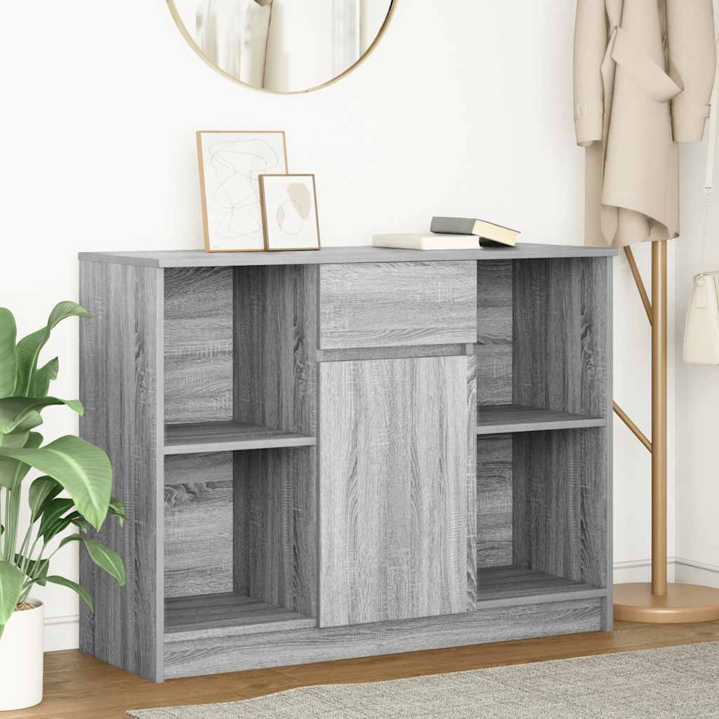 Sideboard mit Schublade Grau Sonoma 101x35x76 cm Holzwerkstoff