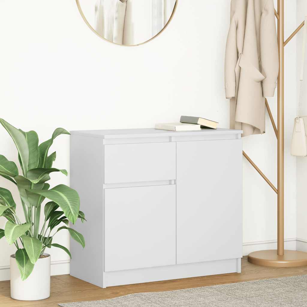 Sideboard mit Schublade Weiß 71x35x65 cm Holzwerkstoff