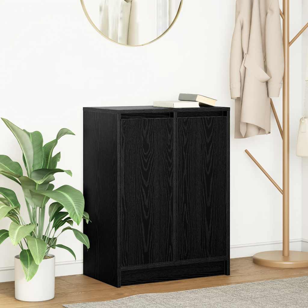 Sideboard Schwarz Eichen-Optik 57x34x76 cm Holzwerkstoff