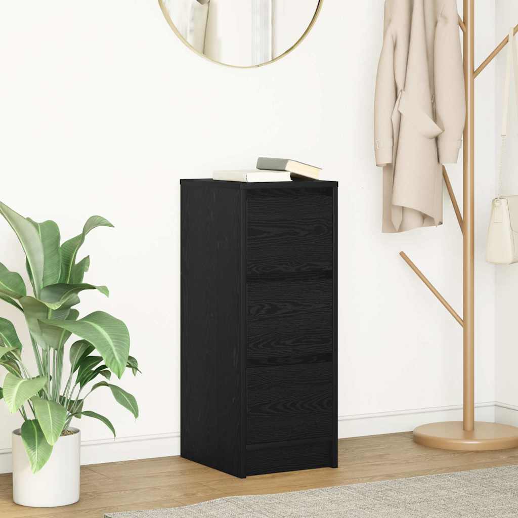 Sideboard Schwarz Eichen-Optik 29,5x34x76 cm Holzwerkstoff