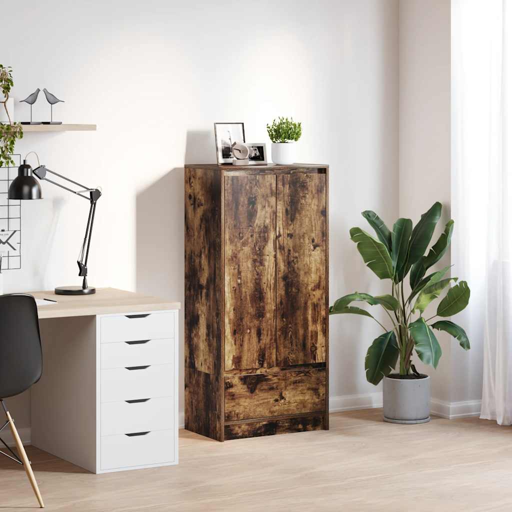 Schrank mit Schublade Räuchereiche 55,5x34x119,5 cm