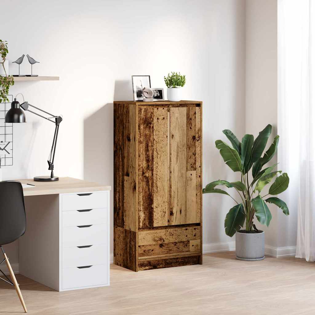 Schrank mit Schublade Altholz-Optik 55,5x34x119,5 cm