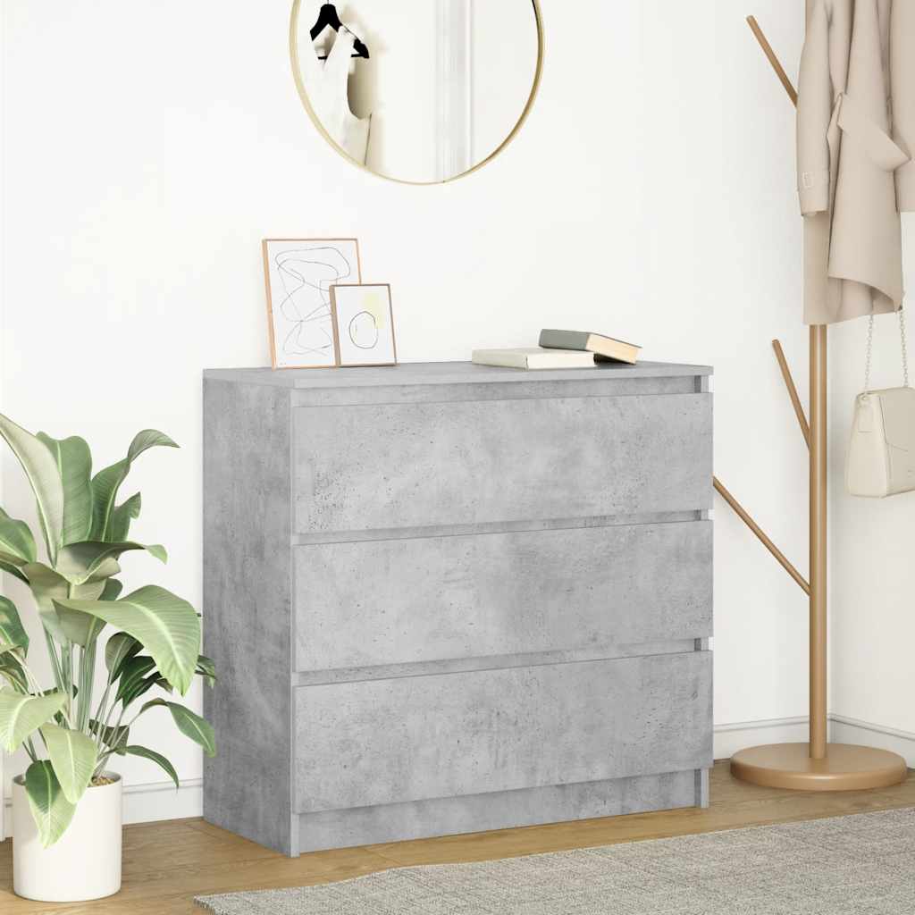 Sideboard Betongrau 80x35x76 cm Holzwerkstoff