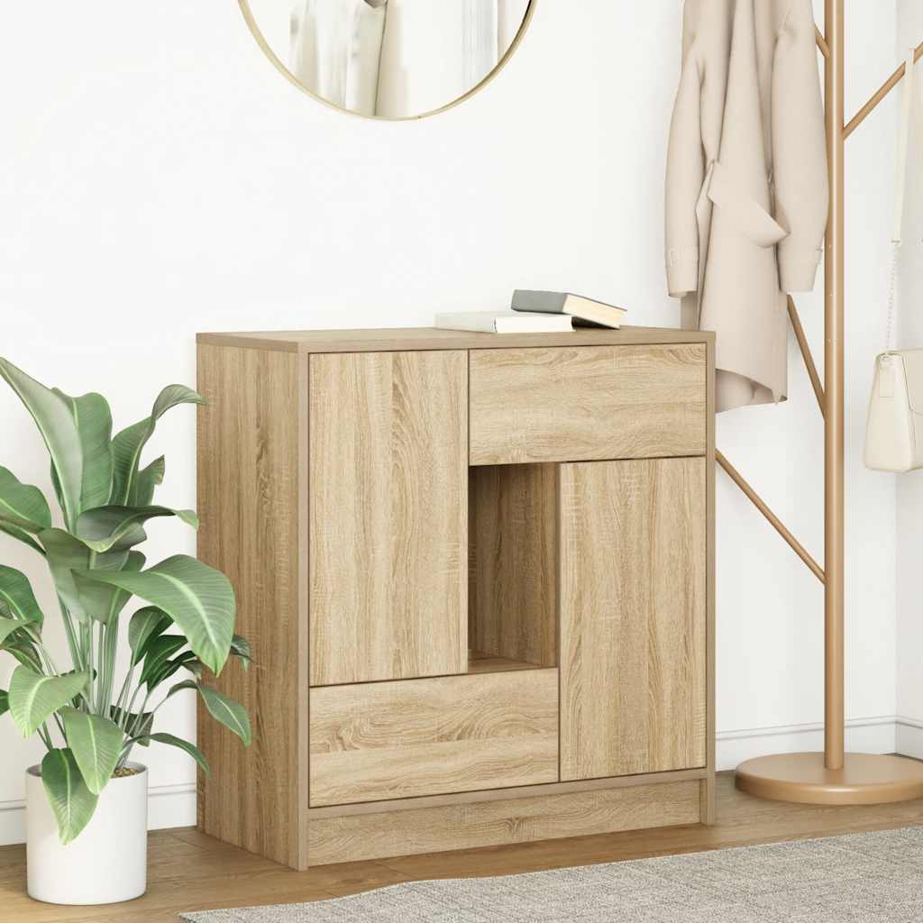 Sideboard mit Schubladen und Türen Sonoma-Eiche 70,5x34x74,5 cm