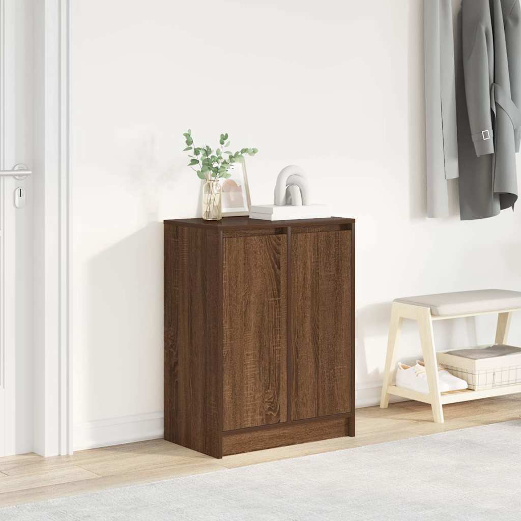 Schuhregal Braun Eichen-Optik 57x34x76 cm Holzwerkstoff