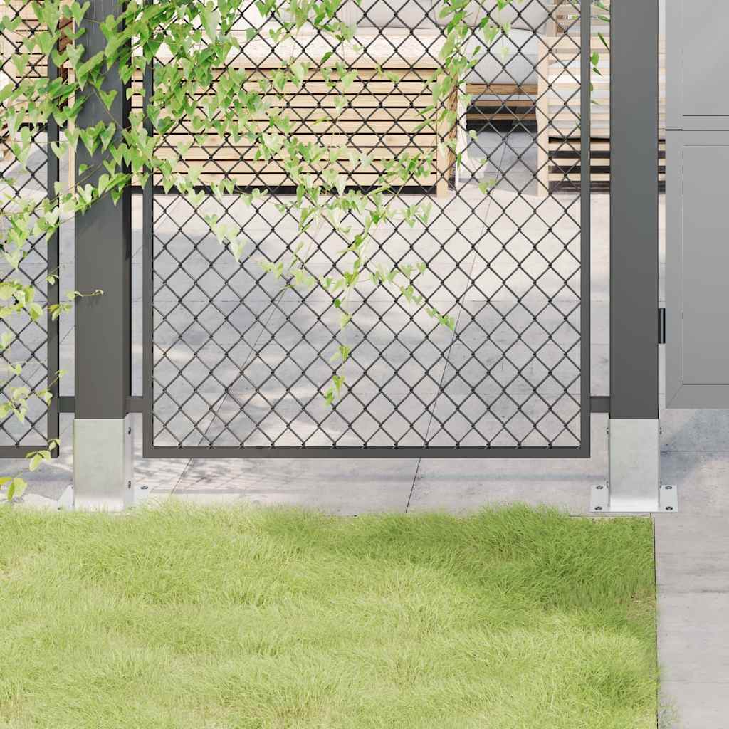 Pfostenträger Quadratisch 4Stk. Silber 81x81mm Verzinkter Stahl