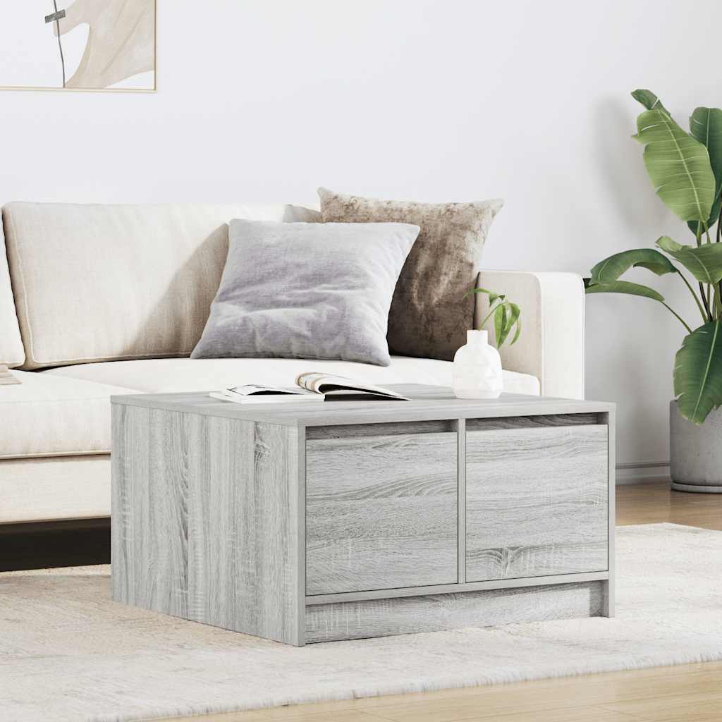 Couchtisch mit Schubladen Grau Sonoma 70,5x70x40 cm